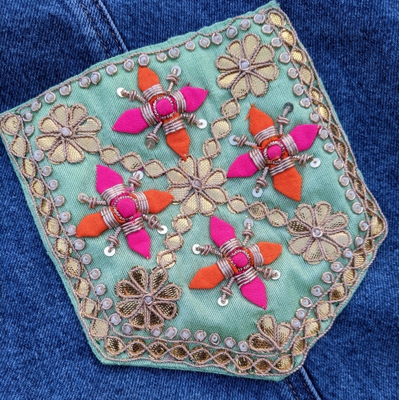 Denim Mini Festival Skirt - Picture 2 of 10